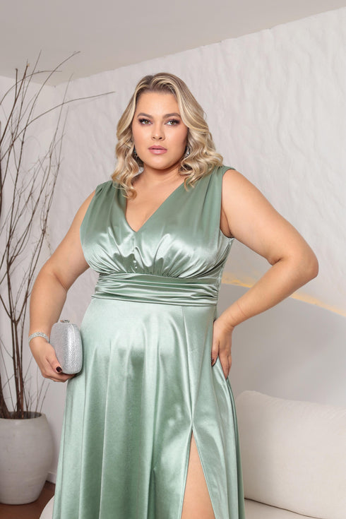 VESTIDO DECOTE V PRADA PLUS PETRA FINA